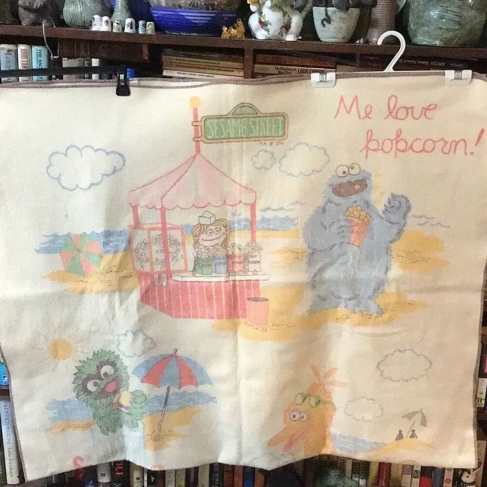 Vintage Sesame Street character blanket 45 x 72”